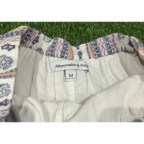 Abercrombie & Fitch Blue & White Boho Printed Soft Pull On Shorts Beachy Small - Picture 8 of 8